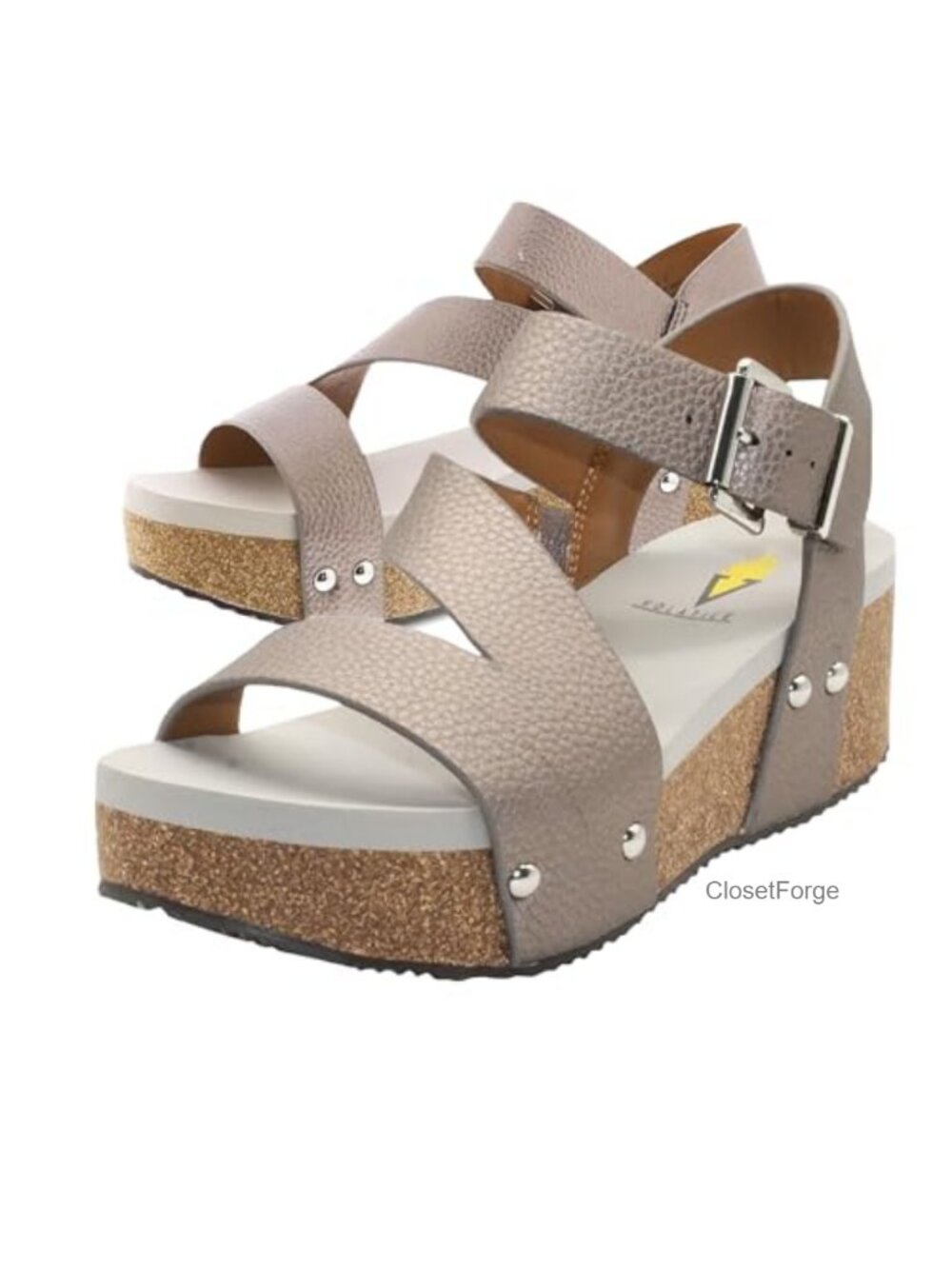 Vegan Leather Strappy Wedge Sandal Open Toe Ankle Strap